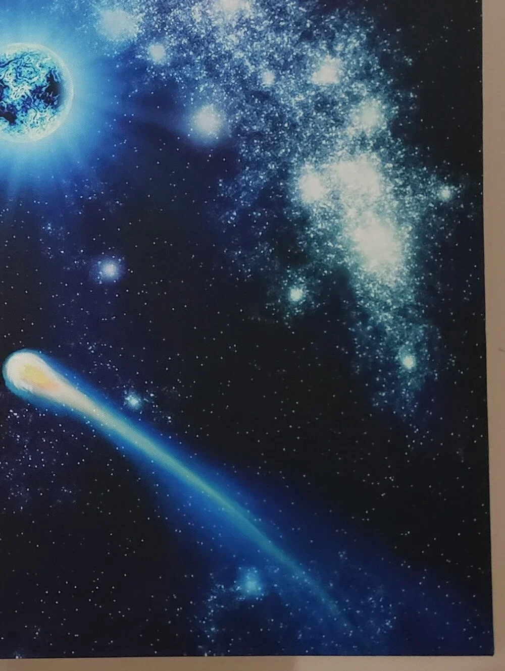 Illuminated Canvas Wall Art Outerspace Panoramic Glows Light Up Home Decor NWT